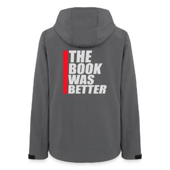 The Book Was Better Lustig Bücherwurm Film Spruch - Frauen Recycelte Softshelljacke von Stanley/Stella - Anthrazit - Hinten - AI Model Female 172 light (172cm)