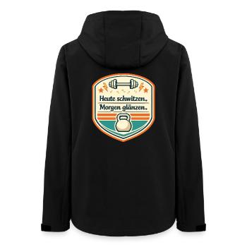 Heute schwitzen, Morgen glänzen - Frauen Recycelte Softshelljacke von Stanley/Stella - Schwarz - Hinten - AI Model Female 172 light (172cm)