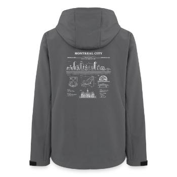 Plan directeur de la skyline de Montréal - Veste softshell femme recyclée Stanley/Stella - charbon - Dos - AI Model Female 172 light (172cm)