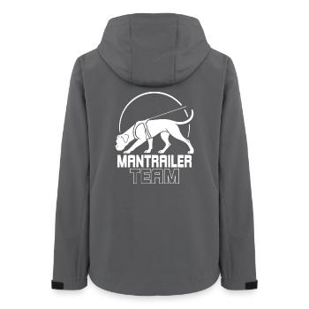 Boxer Mantrailer Team Hundesport Hunde Wilsigns - Frauen Recycelte Softshelljacke von Stanley/Stella - Anthrazit - Hinten - AI Model Female 172 light (172cm)