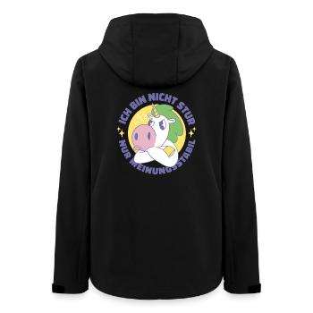 Einhorn Stur HP - Frauen Recycelte Softshelljacke von Stanley/Stella - Schwarz - Hinten - AI Model Female 172 light (172cm)