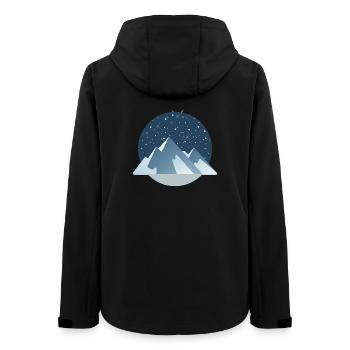 Starry Night Mountains – Winter Magic - Women’s Recycled Softshell Jacket by Stanley/Stella - black - Back - AI Model Female 172 light (172cm)