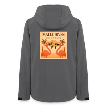 Malle Diven Beach Club Flamingo Mallorca Party - Frauen Recycelte Softshelljacke von Stanley/Stella - Anthrazit - Hinten - AI Model Female 172 light (172cm)