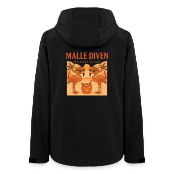 Malle Diven Beach Club Flamingo Mallorca Party - Frauen Recycelte Softshelljacke von Stanley/Stella - Schwarz - Hinten - AI Model Female 172 light (172cm)