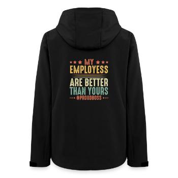 Stolzer Manager für Mitarbeiterwertschätzung, CEO Männer Frauen - Frauen Recycelte Softshelljacke von Stanley/Stella - Schwarz - Hinten - AI Model Female 172 light (172cm)