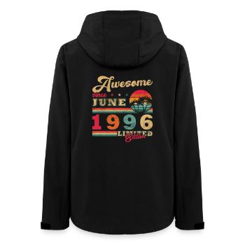 Juni 1996 Vintage-Retro-Geburtstagsgeschenk - Frauen Recycelte Softshelljacke von Stanley/Stella - Schwarz - Hinten - AI Model Female 172 light (172cm)