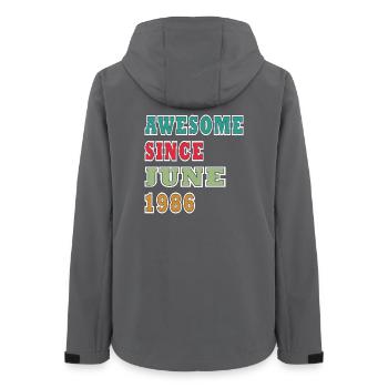 Awesome since June 1986 - Women’s Recycled Softshell Jacket by Stanley/Stella - anthracite - Back - AI Model Female 172 light (172cm)