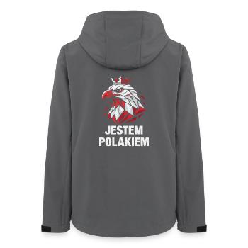 Poland Pride White Eagle Jestem Polakiem - Women’s Recycled Softshell Jacket by Stanley/Stella - anthracite - Back - AI Model Female 172 light (172cm)