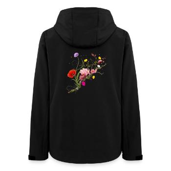 Fleurs sauvages colorées sur la nature Conception de fleurs de branche - Veste softshell femme recyclée Stanley/Stella - noir - Dos - AI Model Female 172 light (172cm)