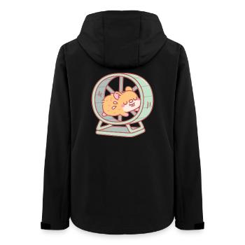 Mignon hamster courant sur une roue - Veste softshell femme recyclée Stanley/Stella - noir - Dos - AI Model Female 172 light (172cm)