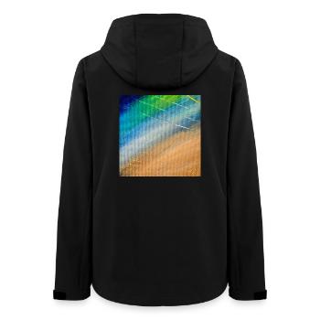 Color flow and gold lines - Women’s Recycled Softshell Jacket by Stanley/Stella - black - Back - AI Model Female 172 light (172cm)