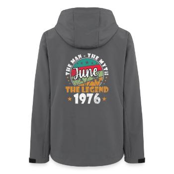 June Retro 1976 Legend - Women’s Recycled Softshell Jacket by Stanley/Stella - anthracite - Back - AI Model Female 172 light (172cm)