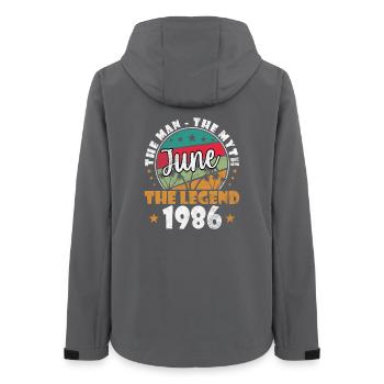 June Legend 1986 Retro - Women’s Recycled Softshell Jacket by Stanley/Stella - anthracite - Back - AI Model Female 172 light (172cm)