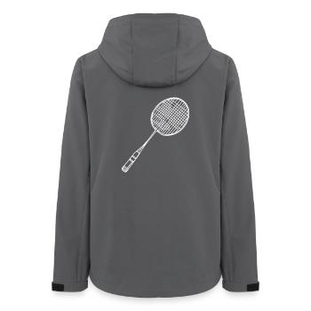 Badminton Racket Drawing - Women’s Recycled Softshell Jacket by Stanley/Stella - anthracite - Back - AI Model Female 172 light (172cm)