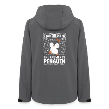 Mathe-Pinguin: Die Antwort Ist Pinguin - Frauen Recycelte Softshelljacke von Stanley/Stella - Anthrazit - Hinten - AI Model Female 172 light (172cm)