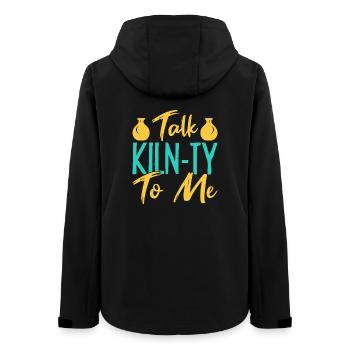 Gifts For Pottery Makers Talk Klin-Ty To Me - Women’s Recycled Softshell Jacket by Stanley/Stella - black - Back - AI Model Female 172 light (172cm)