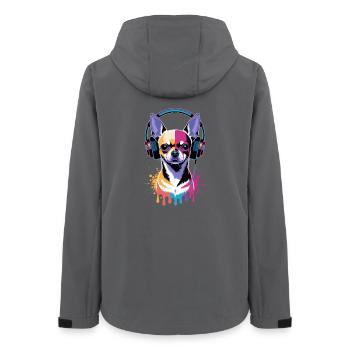 Chihuahua Kopfhörer - Frauen Recycelte Softshelljacke von Stanley/Stella - Anthrazit - Hinten - AI Model Female 172 light (172cm)