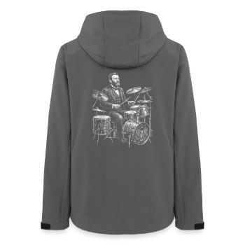 Ulysses S. Grant spielt Schlagzeug - Frauen Recycelte Softshelljacke von Stanley/Stella - Anthrazit - Hinten - AI Model Female 172 light (172cm)
