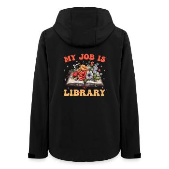 Mein Job Ist Bibliothek Blumenbuch - Frauen Recycelte Softshelljacke von Stanley/Stella - Schwarz - Hinten - AI Model Female 172 light (172cm)