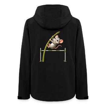 Funny Mouse Asparagus High Jump Cartoon - Women’s Recycled Softshell Jacket by Stanley/Stella - black - Back - AI Model Female 172 light (172cm)