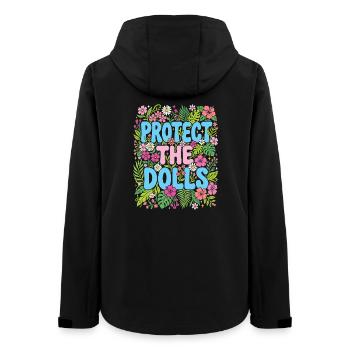 LGBTQ-Pride-Monat – Schützt die Puppen - Frauen Recycelte Softshelljacke von Stanley/Stella - Schwarz - Hinten - AI Model Female 172 light (172cm)