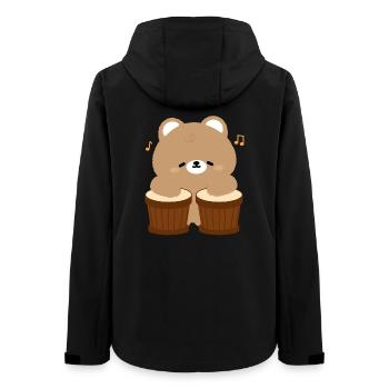 Bear Beats on Drums - Women’s Recycled Softshell Jacket by Stanley/Stella - black - Back - AI Model Female 172 light (172cm)