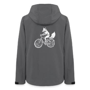Le renard cycliste drôle - Veste softshell femme recyclée Stanley/Stella - charbon - Dos - AI Model Female 172 light (172cm)