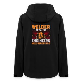 Schweißerhelden: Ingenieure brauchen Helden - Frauen Recycelte Softshelljacke von Stanley/Stella - Schwarz - Hinten - AI Model Female 172 light (172cm)