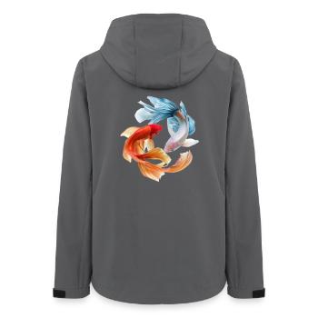 Koi-Farbkreis: Goldfisch-Paar - Frauen Recycelte Softshelljacke von Stanley/Stella - Anthrazit - Hinten - AI Model Female 172 light (172cm)