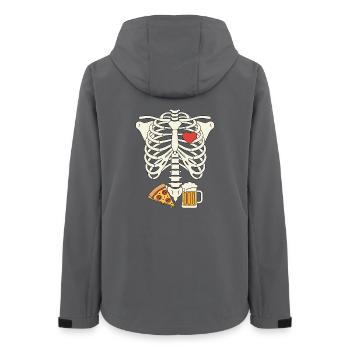 Papa-Skelett Halloween-Bier Pizza lustige Schwangerschaft - Frauen Recycelte Softshelljacke von Stanley/Stella - Anthrazit - Hinten - AI Model Female 172 light (172cm)