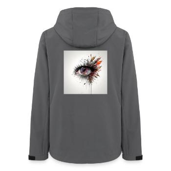 Art coloré des yeux avec feuilles - Veste softshell femme recyclée Stanley/Stella - charbon - Dos - AI Model Female 172 light (172cm)