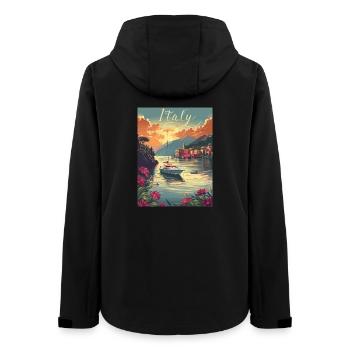 Soirée d’été italienne sur le lac avec voilier et - Veste softshell femme recyclée Stanley/Stella - noir - Dos - AI Model Female 172 light (172cm)