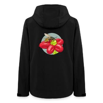 Red Flower Bees Ballon - Frauen Recycelte Softshelljacke von Stanley/Stella - Schwarz - Hinten - AI Model Female 172 light (172cm)