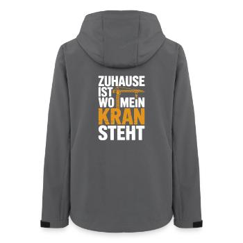 Lustiger Spruch Für Kranführer Und Bauarbeiter - Frauen Recycelte Softshelljacke von Stanley/Stella - Anthrazit - Hinten - AI Model Female 172 light (172cm)