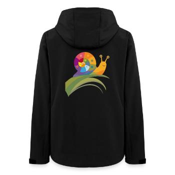 Colorful Snail on Leaf – Sweet Nature Motif - Women’s Recycled Softshell Jacket by Stanley/Stella - black - Back - AI Model Female 172 light (172cm)