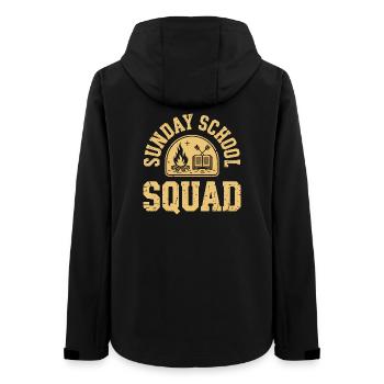 Sunday School Squad - Women’s Recycled Softshell Jacket by Stanley/Stella - black - Back - AI Model Female 172 light (172cm)