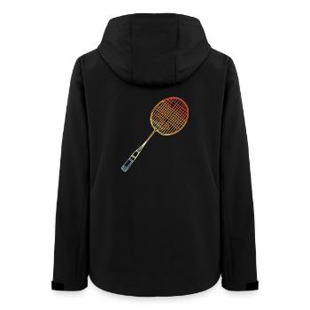 Badminton Racket Sketch - Women’s Recycled Softshell Jacket by Stanley/Stella - black - Back - AI Model Female 172 light (172cm)