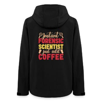 Étudiant en sciences médico-légales, il suffit d’ajouter des experts en médecine légale du café - Veste softshell femme recyclée Stanley/Stella - noir - Dos - AI Model Female 172 light (172cm)