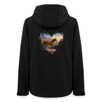 Un cheval Arabe Al Jawf, un paysage et un coeur - Veste softshell femme recyclée Stanley/Stella - noir - Dos - AI Model Female 172 light (172cm)