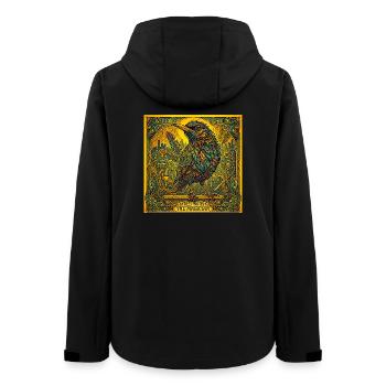 Amsel, der Magier  - Frauen Recycelte Softshelljacke von Stanley/Stella - Schwarz - Hinten - AI Model Female 172 light (172cm)