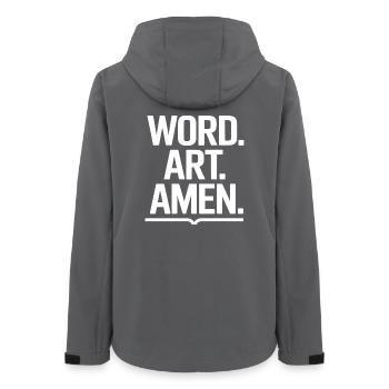 Wortkunst Amen-Typografie - Frauen Recycelte Softshelljacke von Stanley/Stella - Anthrazit - Hinten - AI Model Female 172 light (172cm)