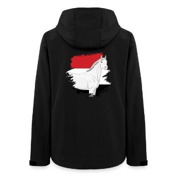 Der Kopf eines Abbayan-Pferdes und die Flagge des Jemen - Frauen Recycelte Softshelljacke von Stanley/Stella - Schwarz - Hinten - AI Model Female 172 light (172cm)