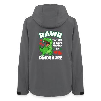 Rawr Je t'aime Maman Dinosaure Mignon - Veste softshell femme recyclée Stanley/Stella - charbon - Dos - AI Model Female 172 light (172cm)