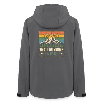 Trailrunning-Leben - Frauen Recycelte Softshelljacke von Stanley/Stella - Anthrazit - Hinten - AI Model Female 172 light (172cm)