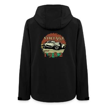 44. Geburtstag - Klassiker - Vintage since 07/1982 - Frauen Recycelte Softshelljacke von Stanley/Stella - Schwarz - Hinten - AI Model Female 172 light (172cm)