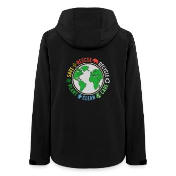 Global Environmental Rescue Logo - Women’s Recycled Softshell Jacket by Stanley/Stella - black - Back - AI Model Female 172 light (172cm)