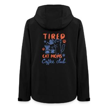 Tired Cat Moms Kaffeeclub - Frauen Recycelte Softshelljacke von Stanley/Stella - Schwarz - Hinten - AI Model Female 172 light (172cm)