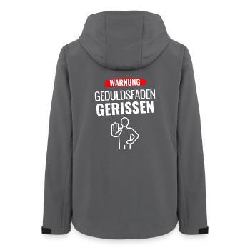 Warnung Geduldsfaden gerissen - Frauen Recycelte Softshelljacke von Stanley/Stella - Anthrazit - Hinten - AI Model Female 172 light (172cm)