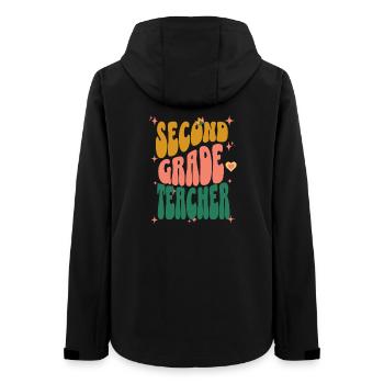 Second Grade Teacher Retro - Women’s Recycled Softshell Jacket by Stanley/Stella - black - Back - AI Model Female 172 light (172cm)
