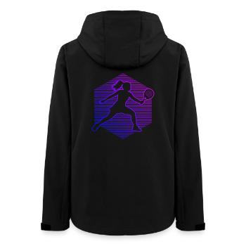 Padel tennis gift idea for a court player - Women’s Recycled Softshell Jacket by Stanley/Stella - black - Back - AI Model Female 172 light (172cm)